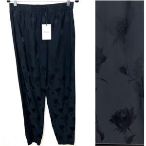 Theory easy jogger pant black rose jacquard Size 8 New